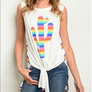 High low cactus tank top NEW